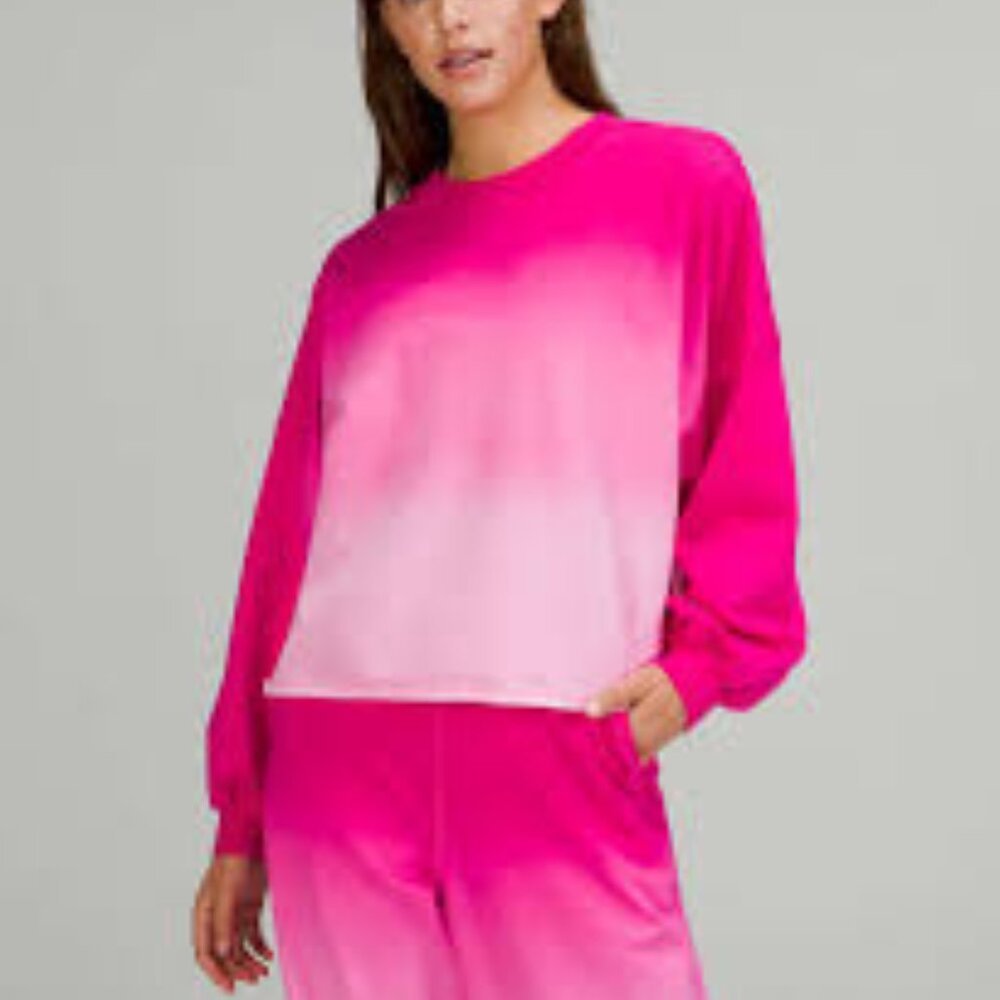 Lululemon Oversized LA Boxy Crew Sonic Pink Ombre SET